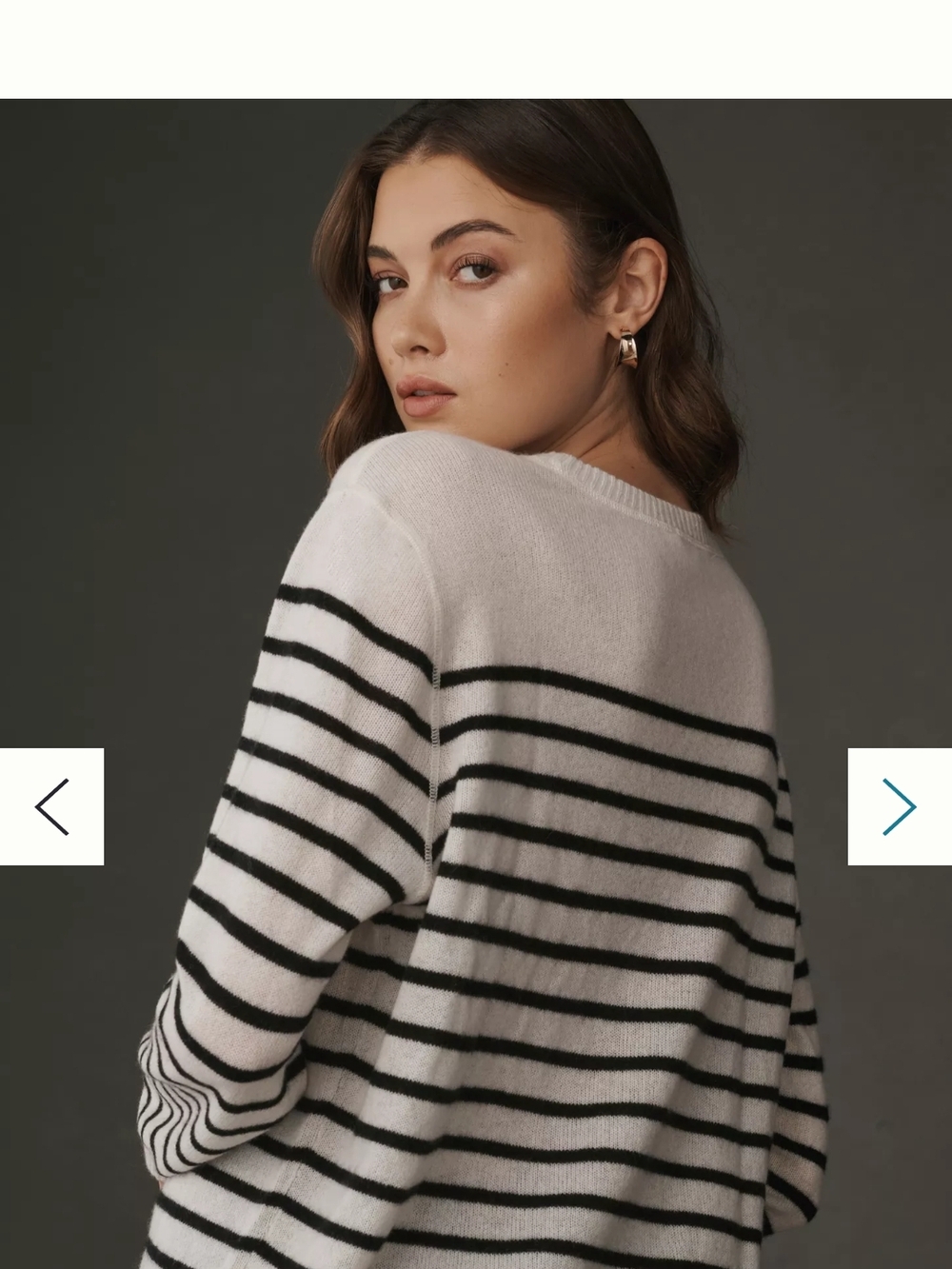 Reformation Cashmere Boyfriend Sweater, Women's Size Medium, Black White Stripea - Picture 2 of 11
